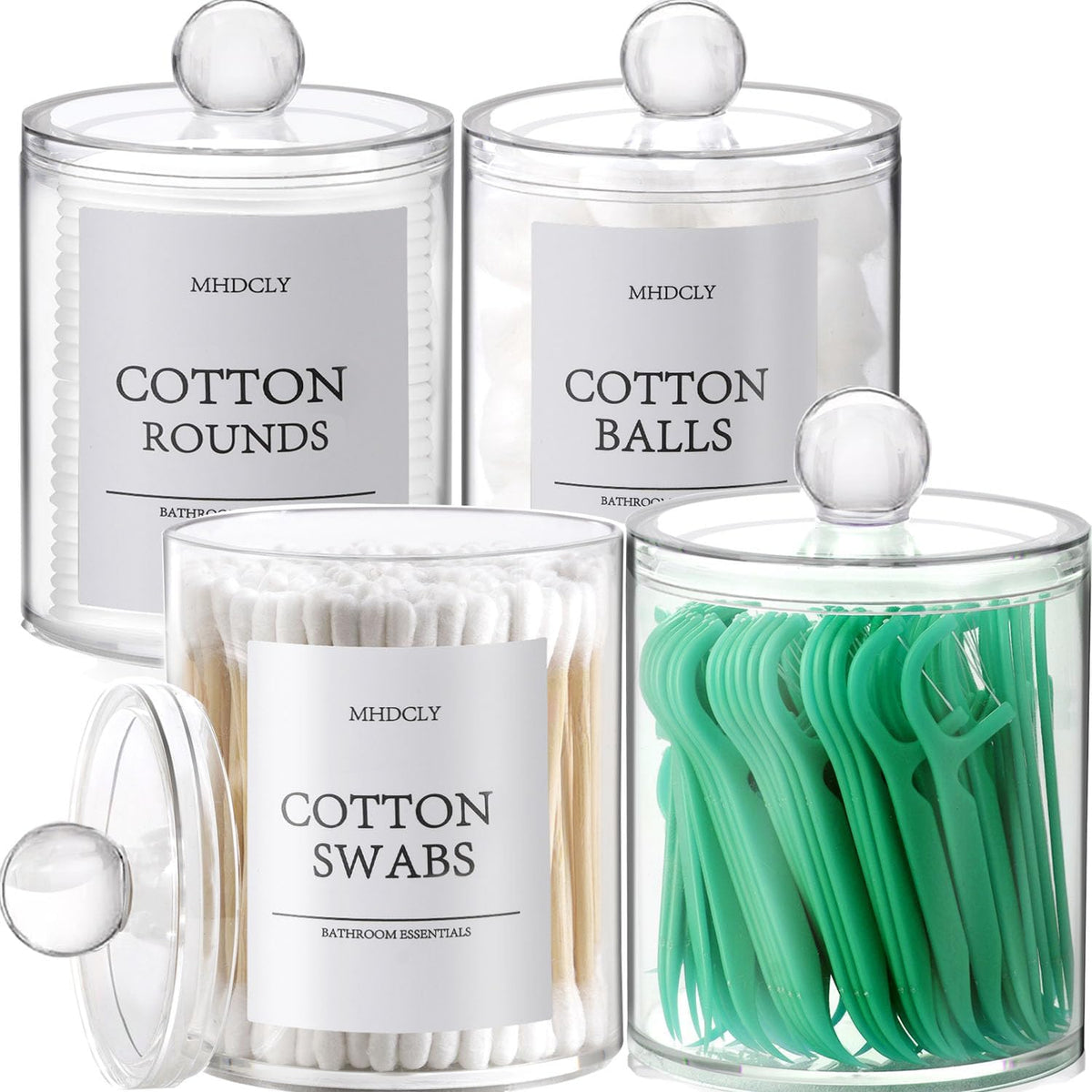 Clear Bathroom Storage Jar Set