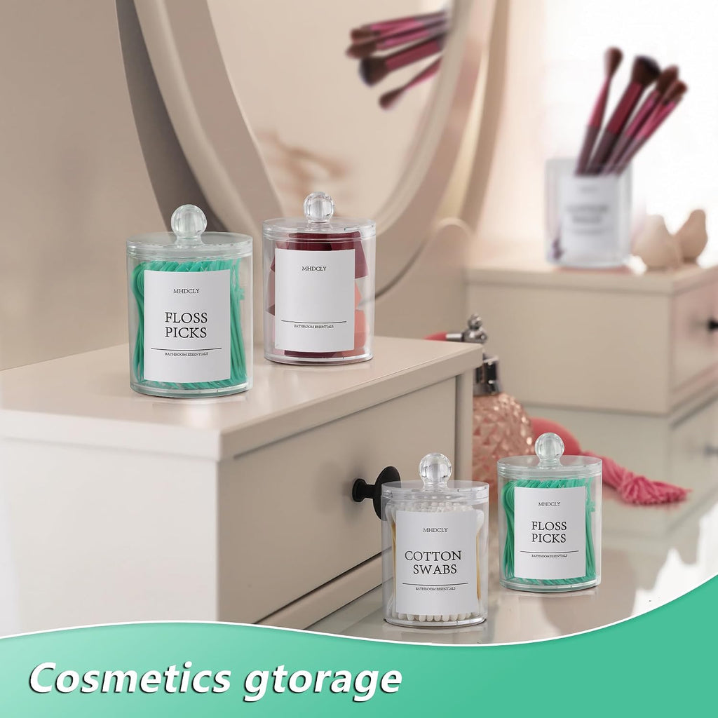 Clear Bathroom Storage Jar Set