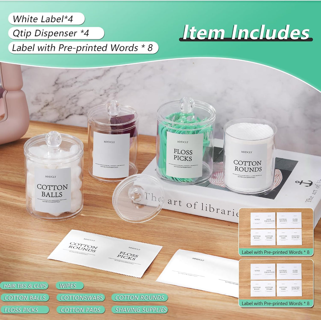 Clear Bathroom Storage Jar Set