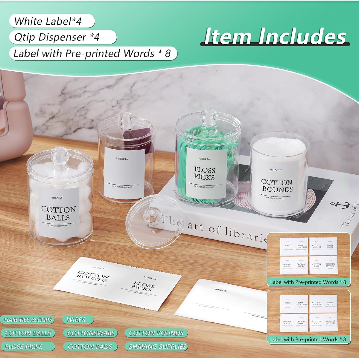 Clear Bathroom Storage Jar Set